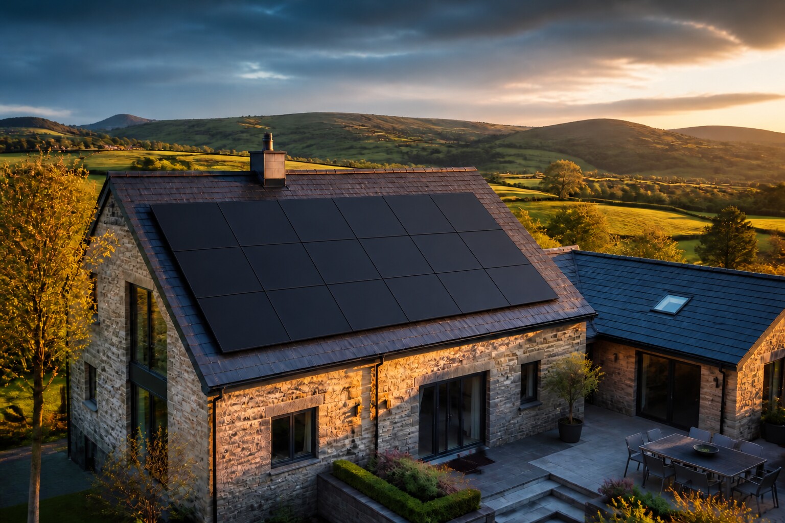 Solar panels installed on a UK home roof by DCL Renewables
